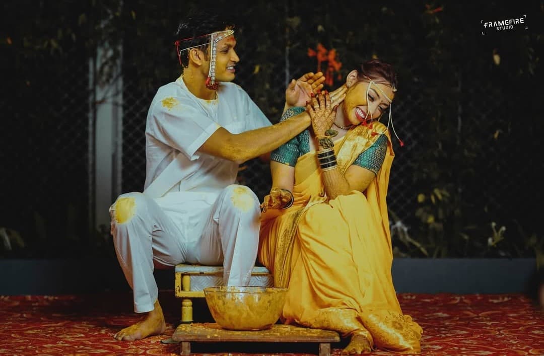 Couple portrait in an outdoor landscape