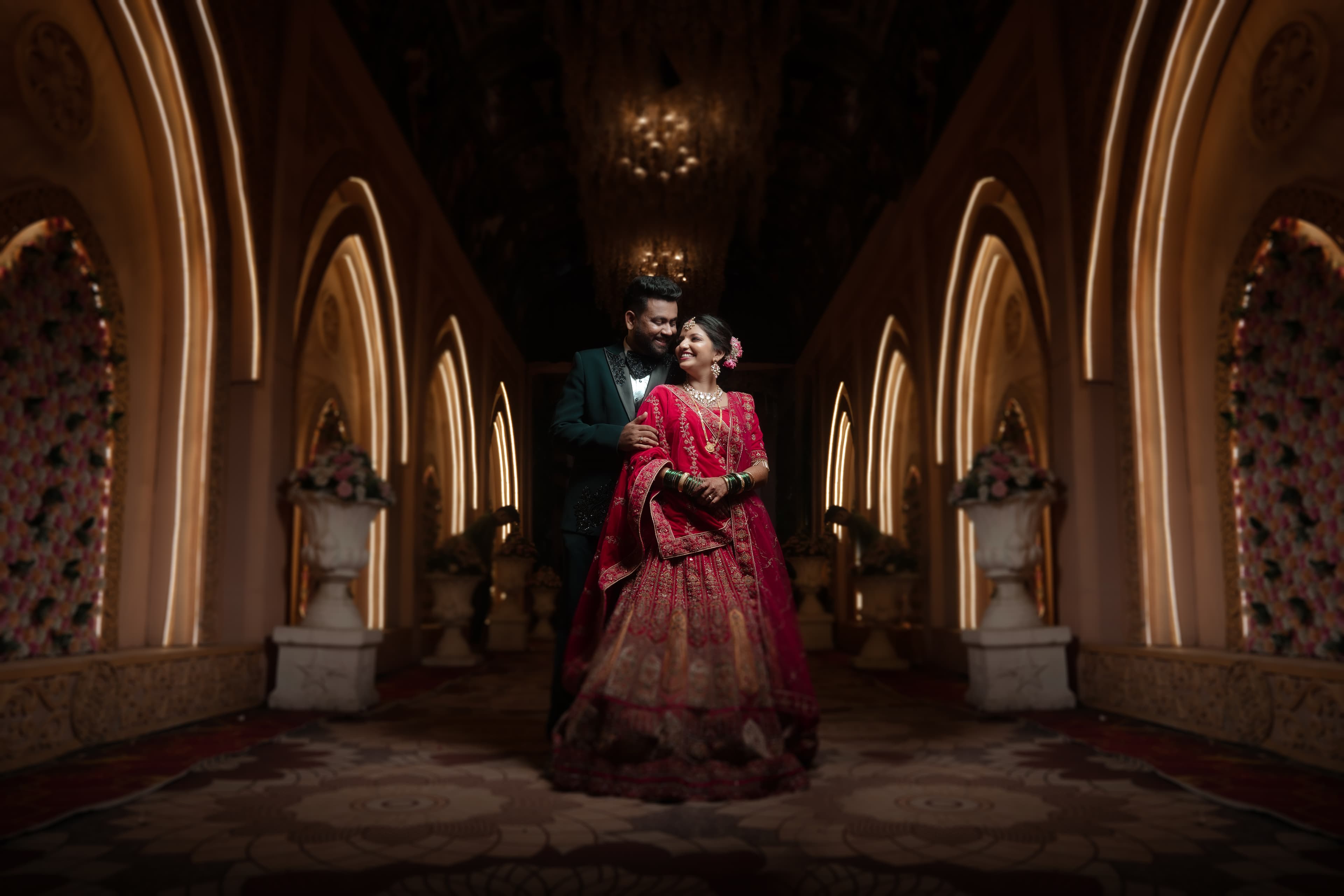 Couple portrait in golden light